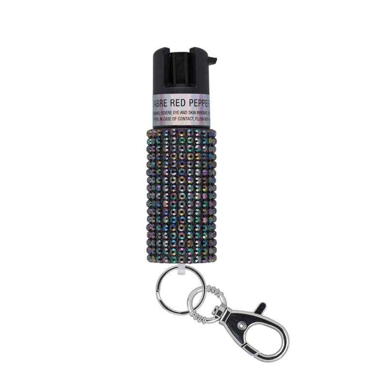 SABRE - SPRAY AL PEPERONCINO CON ANELLO PORTACHIAVI (GLITTERATO NERO)