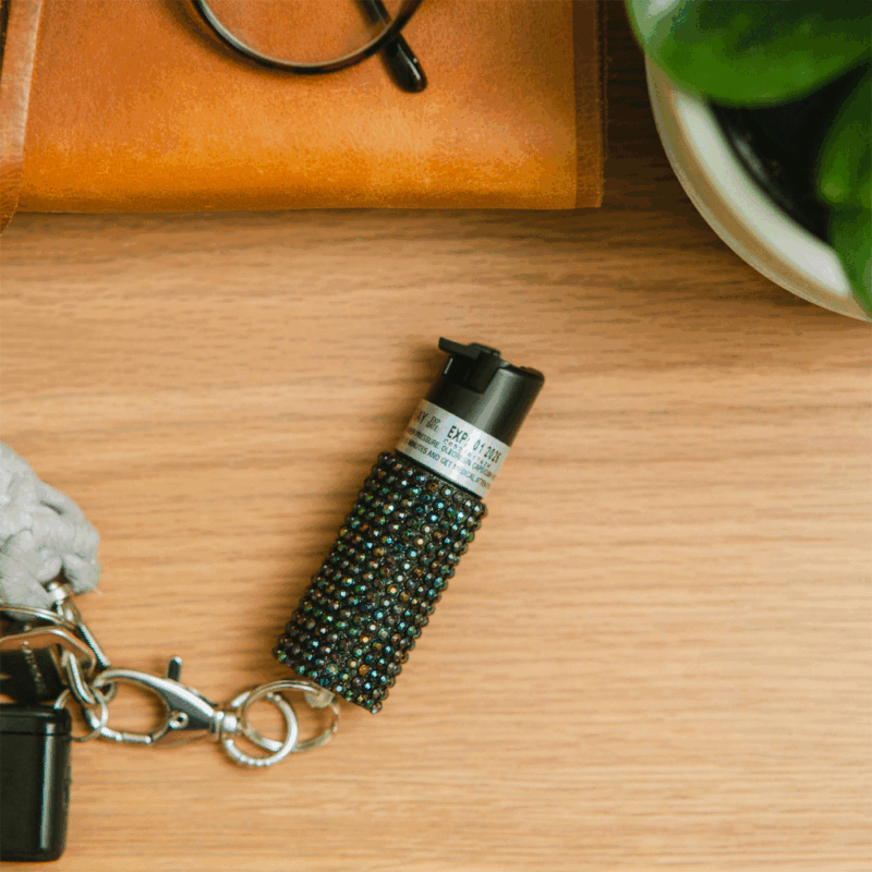 SABRE - SPRAY AL PEPERONCINO CON ANELLO PORTACHIAVI (GLITTERATO NERO) - immagine 3