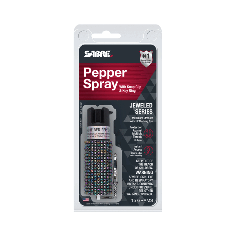 SABRE - SPRAY AL PEPERONCINO CON ANELLO PORTACHIAVI (GLITTERATO NERO) - immagine 4