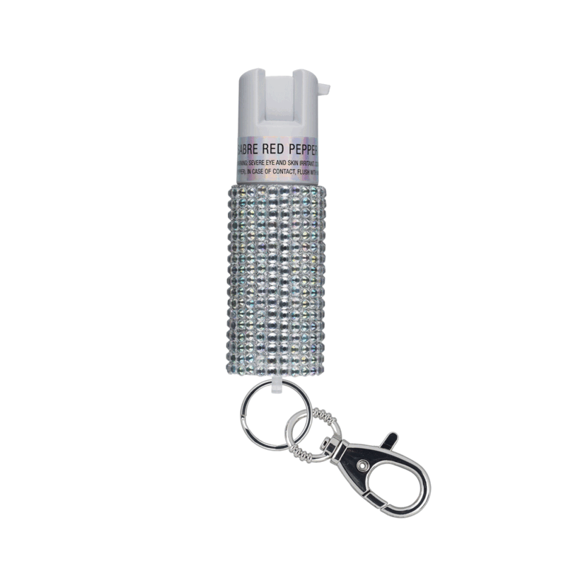 SABRE - SPRAY AL PEPERONCINO CON ANELLO PORTACHIAVI (GLITTERATO GRIGIO)