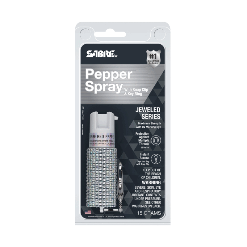 SABRE - SPRAY AL PEPERONCINO CON ANELLO PORTACHIAVI (GLITTERATO GRIGIO) - immagine 5