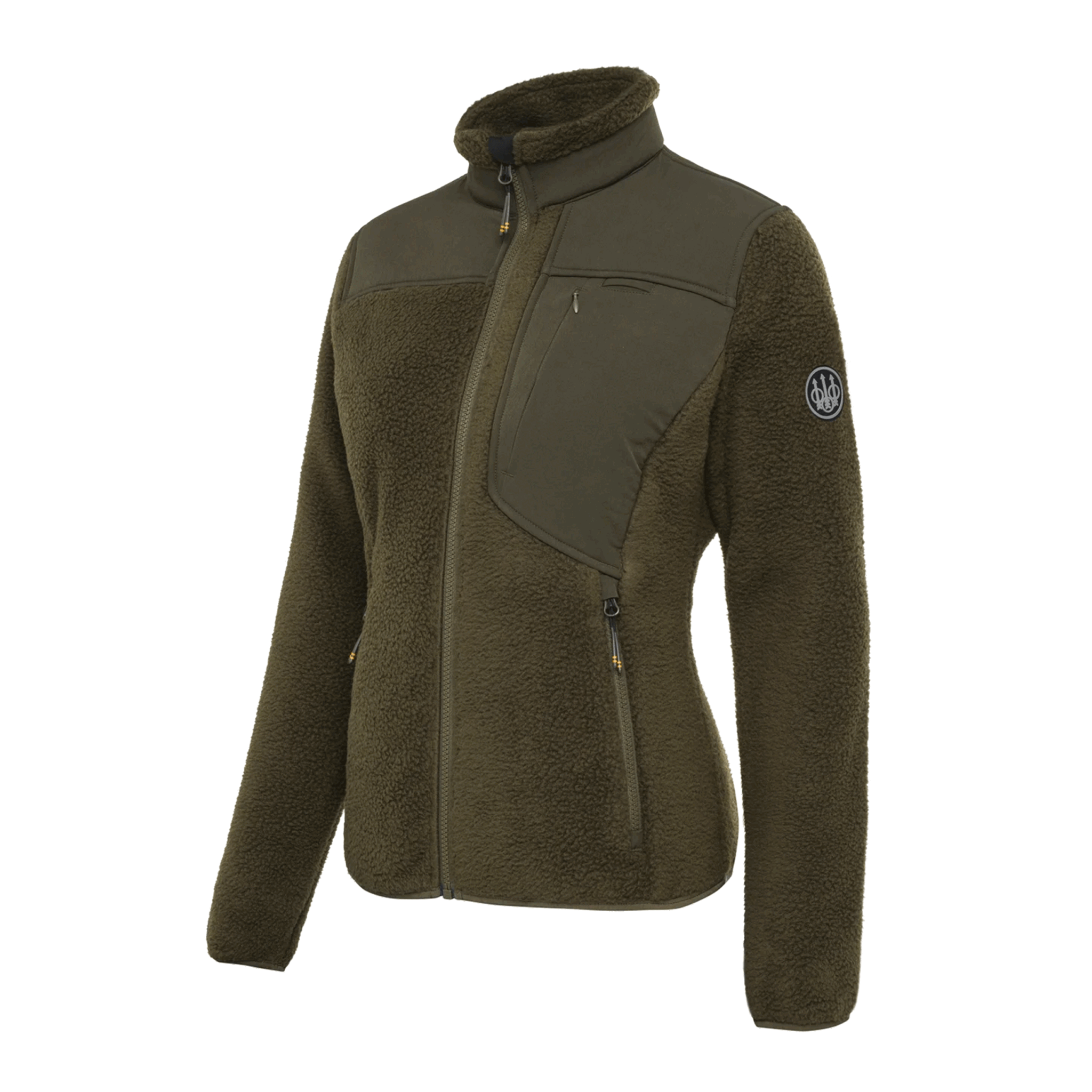 Yanekop Giacca In Pile Sherpa Donna Con Bottoni - Corta, Morbida E Calda Con Tasche (Blu/Arancione, M)