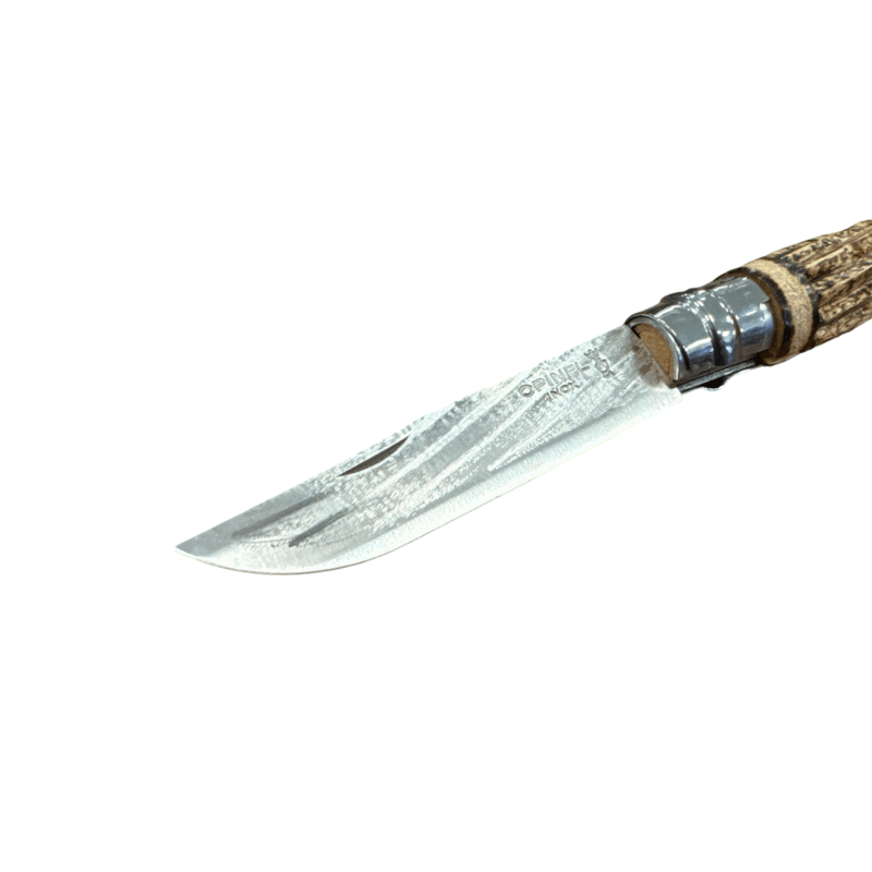 COLTELLO - OPINEL -  N.8 INOX INTAGLIATO A SPIRALE/PIROGRAFATO A MANO - immagine 3
