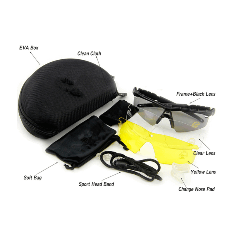 NERG OPENLAND TACTICAL - OCCHIALE BALISTICO KIT 3 LENTI Nero - immagine 2
