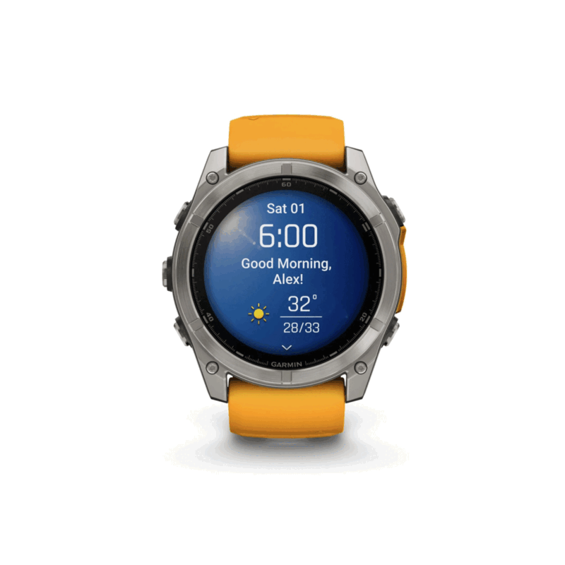 OROLOGIO - GARMIN - FĒNIX® 8 | 47MM | AMOLED | SAPPHIRE | Titanium & Spark Orange - immagine 2