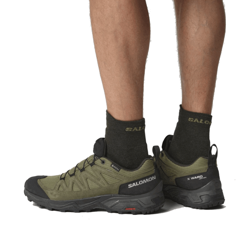 SALOMON - UOMO - X WARD LEATHER GTX Deep Lichen Green / Black / Olive Night - immagine 5