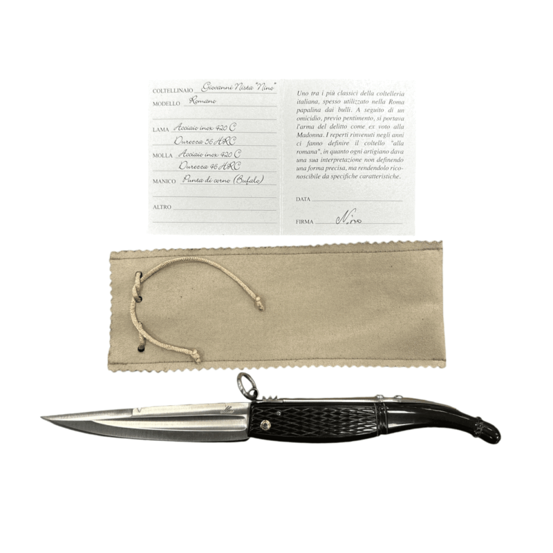 COLTELLO - ROMANO DI LORETO NINO 28cm MANICO CORNO - immagine 3