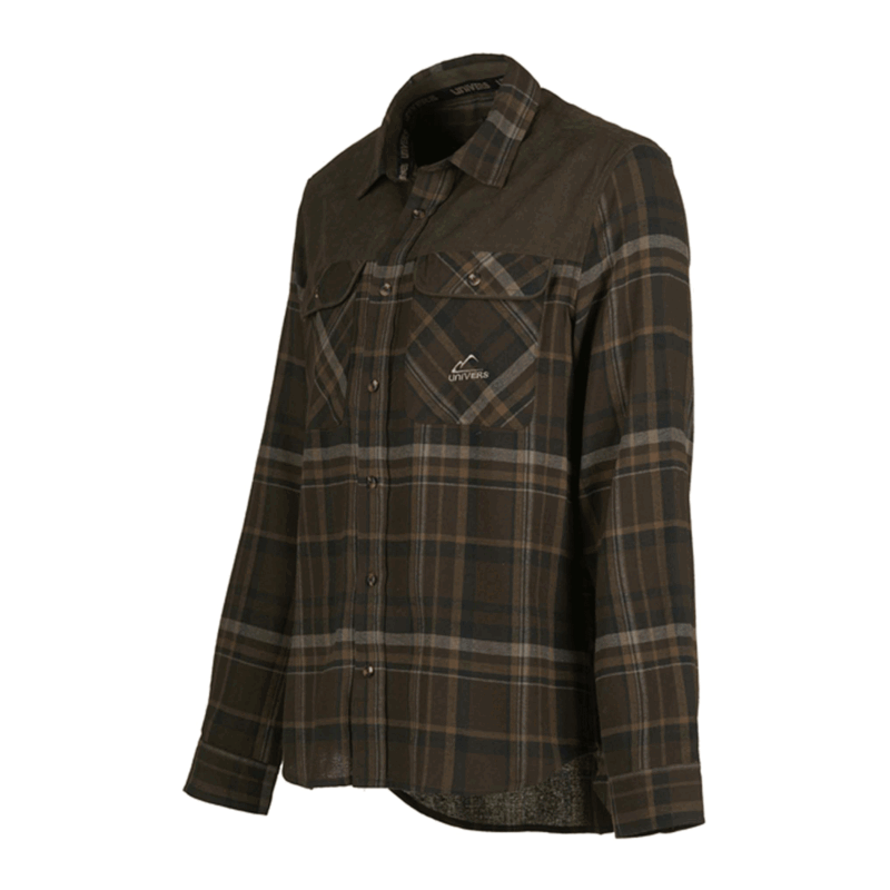 UNIVERS - CAMICIA CACCIA FLANELLA CON SUEDE SCOZZESE - immagine 3