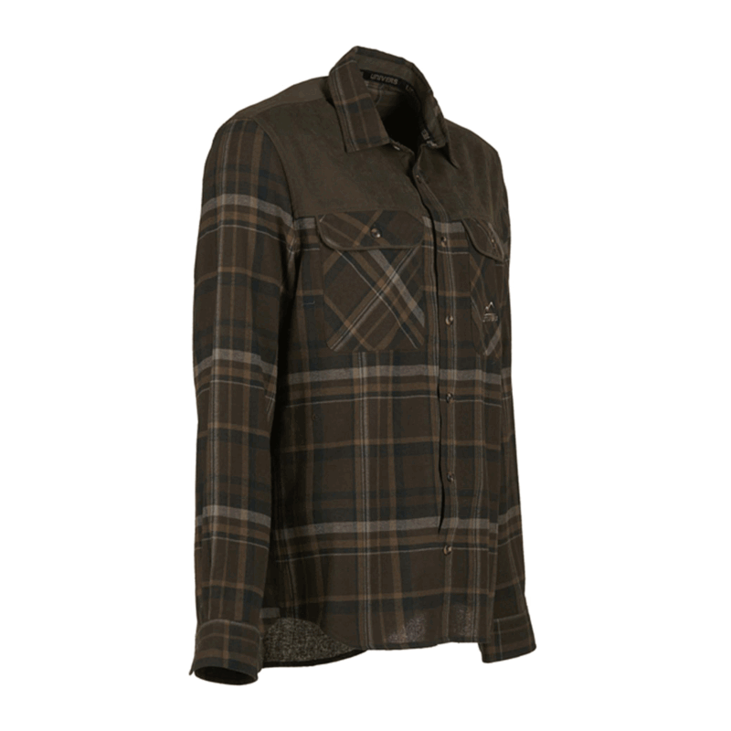 UNIVERS - CAMICIA CACCIA FLANELLA CON SUEDE SCOZZESE - immagine 4