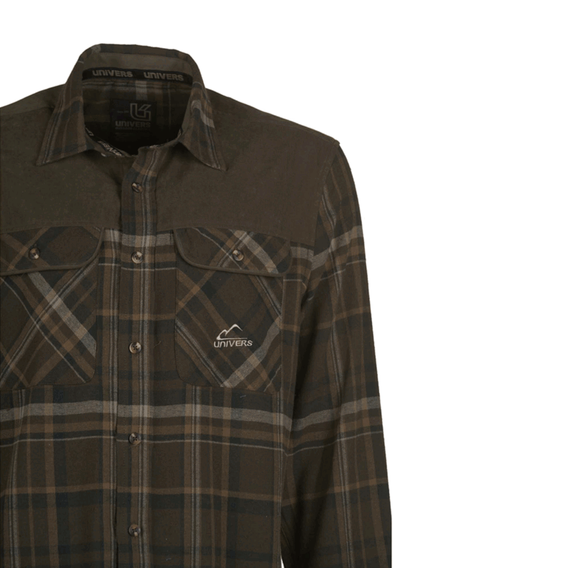 UNIVERS - CAMICIA CACCIA FLANELLA CON SUEDE SCOZZESE - immagine 5