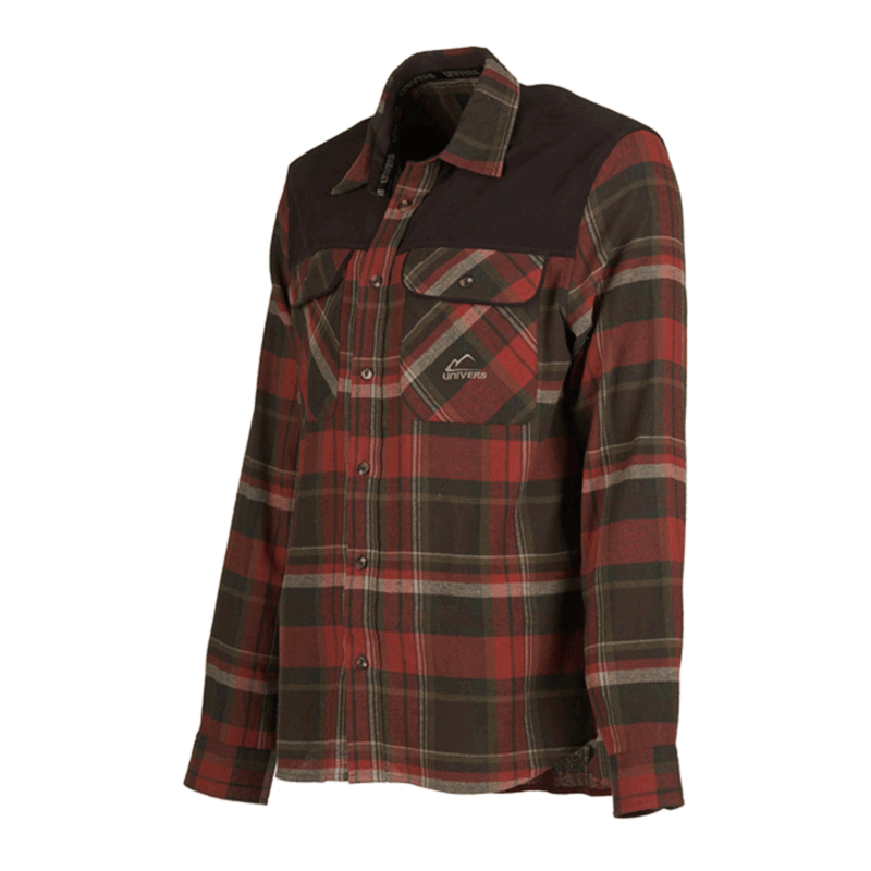 UNIVERS - CAMICIA CACCIA FLANELLA CORDURA CON SUEDE SCOZZESE - immagine 3