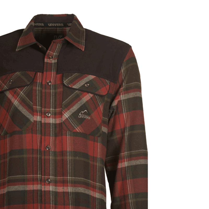 UNIVERS - CAMICIA CACCIA FLANELLA CORDURA CON SUEDE SCOZZESE - immagine 5