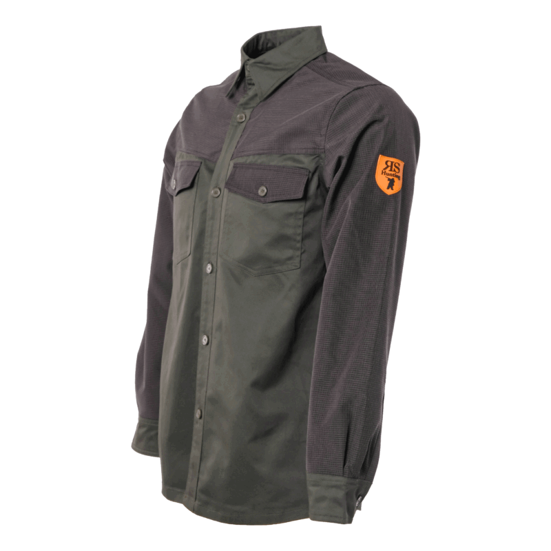 CAMICIA - RS HUNTING - COTONE E PROTEZIONI IN TESSUTO TECNICO IMPERMEABILE E ANTISTRAPPO (VERDE) - immagine 2