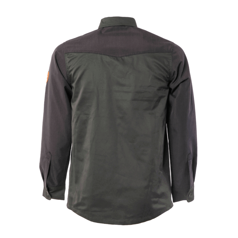 CAMICIA - RS HUNTING - COTONE E PROTEZIONI IN TESSUTO TECNICO IMPERMEABILE E ANTISTRAPPO (VERDE) - immagine 3