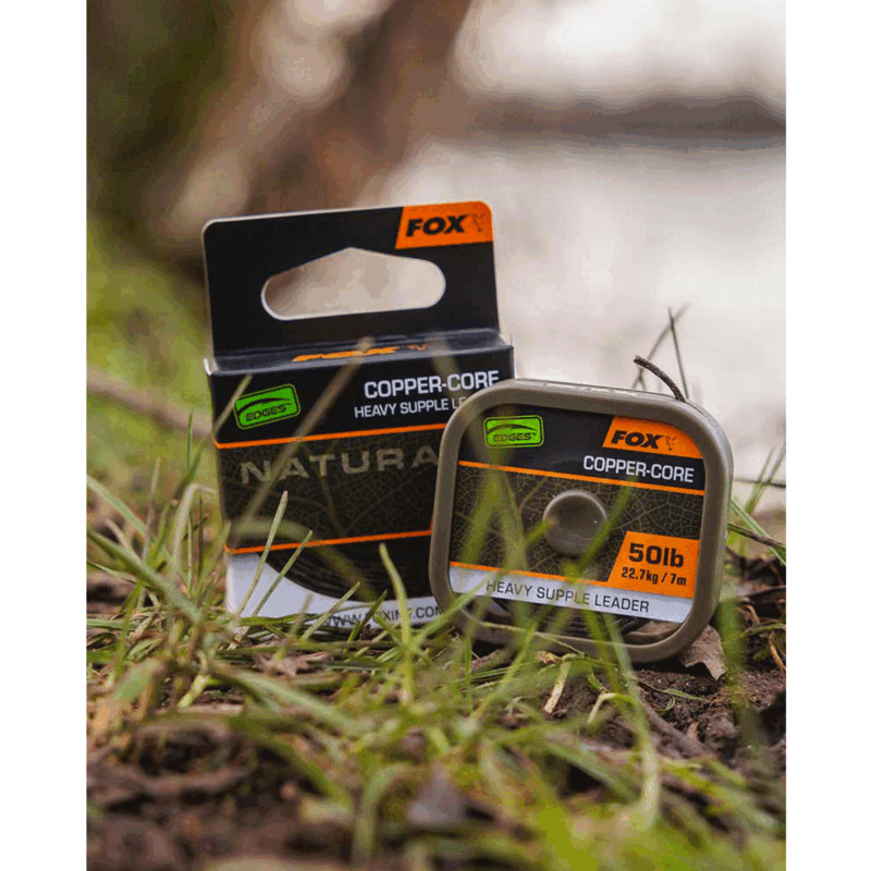FOX - EDGES™ NATURALS COPPER-CORE HEAVY SUPPLE LEADER 50lb 22.7kg 7m - immagine 5