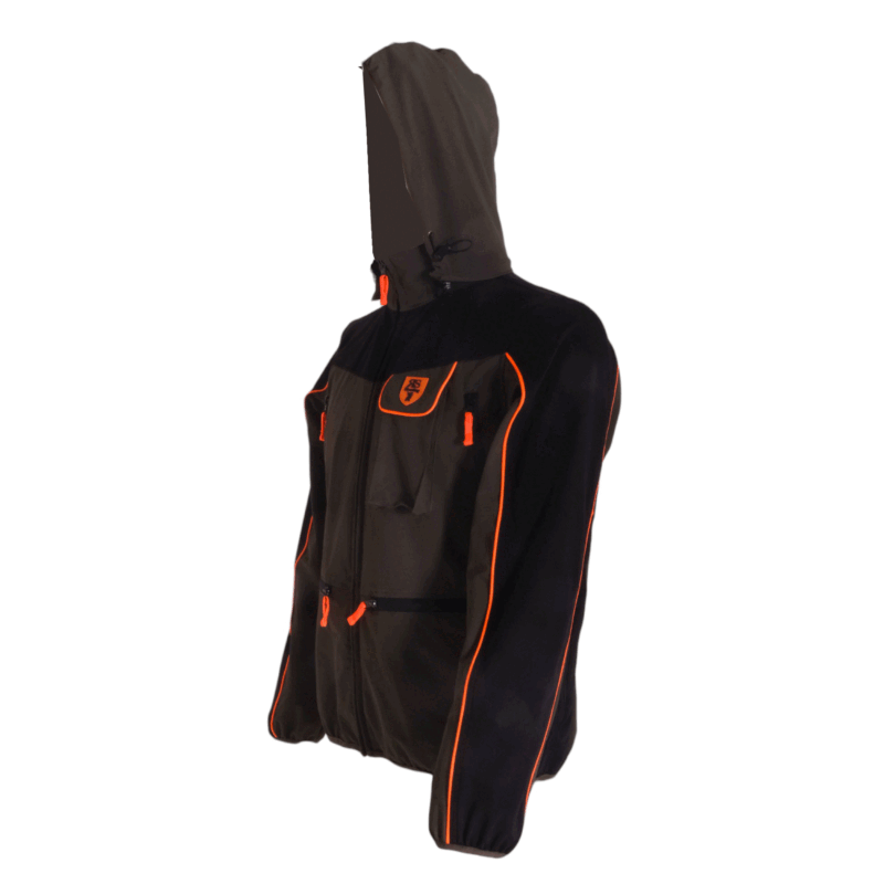 GIACCA - RS HUNTING - LV602-J VERDE NERO CON RIPORTI ARANCIO FLUO - immagine 3