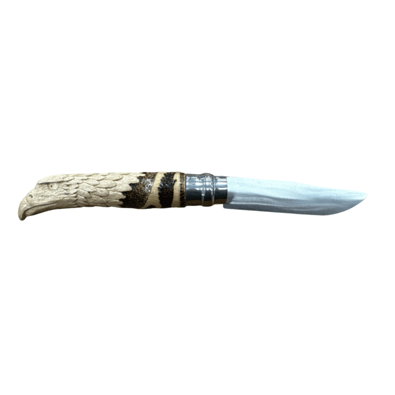 COLTELLO - OPINEL -  N.9 INOX REALIZZATO A MANO (AQUILA INTAGLIATA) - immagine 4