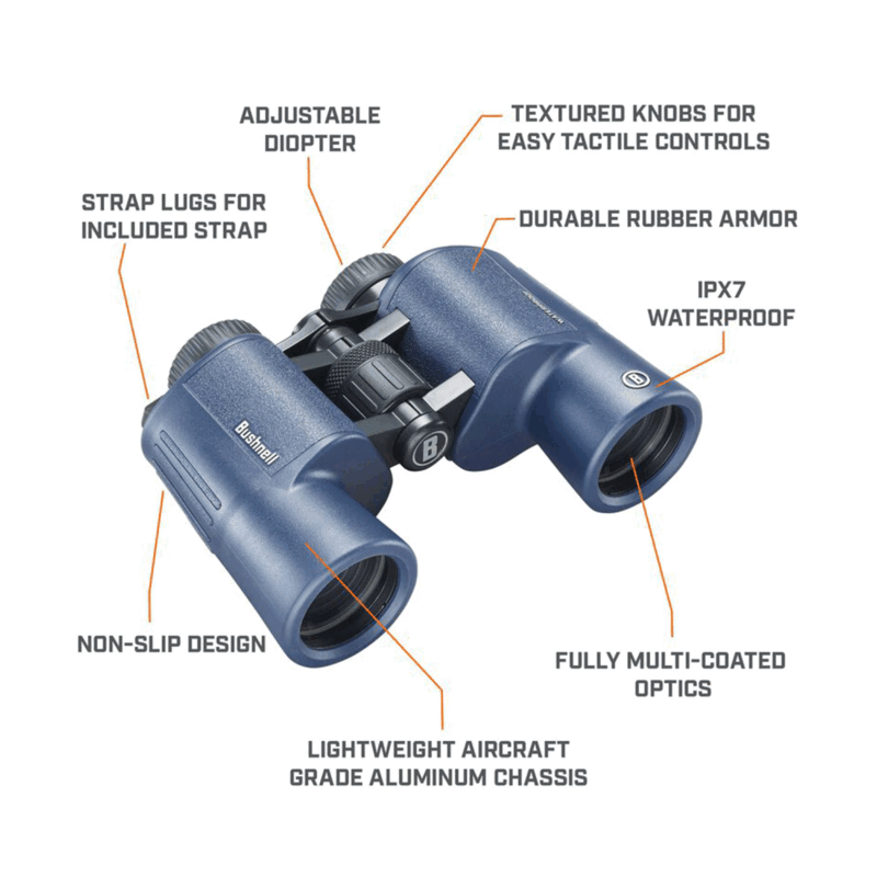 BINOCOLO - BUSHNELL - H2O™ WATERPROOF 10x42mm Porro Prism Binoculars - immagine 4
