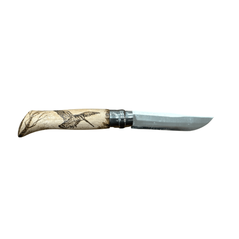 COLTELLO - OPINEL -  N.9 CARBONE REALIZZATO A MANO CON BECCACCIA - immagine 2