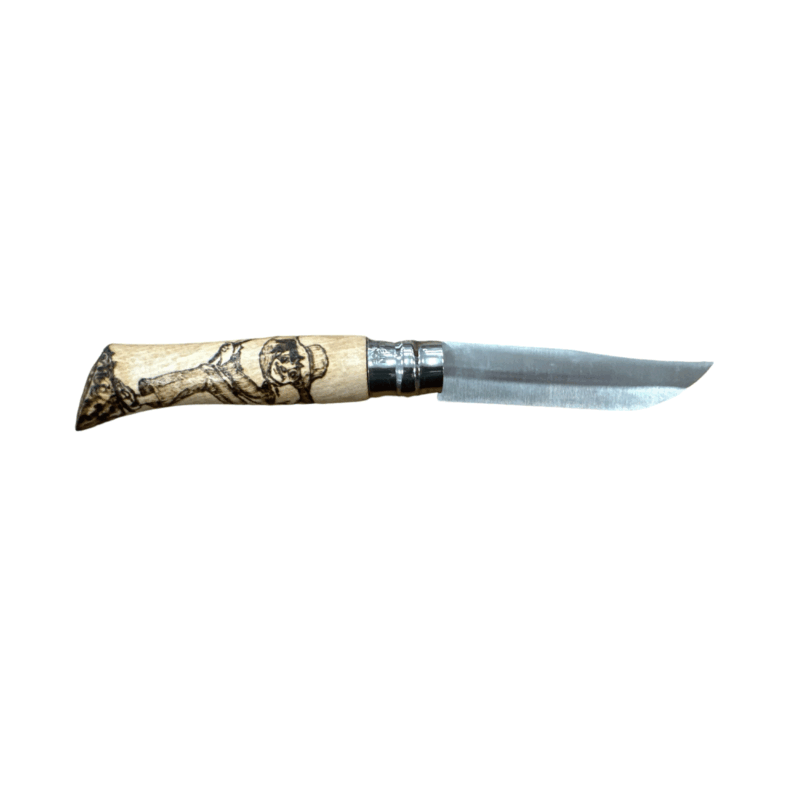 COLTELLO - OPINEL -  N.9 CARBONE REALIZZATO A MANO CON SAMPEI E LUCCIO - immagine 2