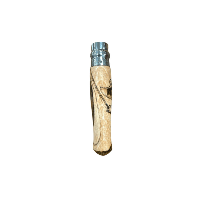 COLTELLO - OPINEL -  N.9 CARBONE REALIZZATO A MANO CON SAMPEI E LUCCIO - immagine 3