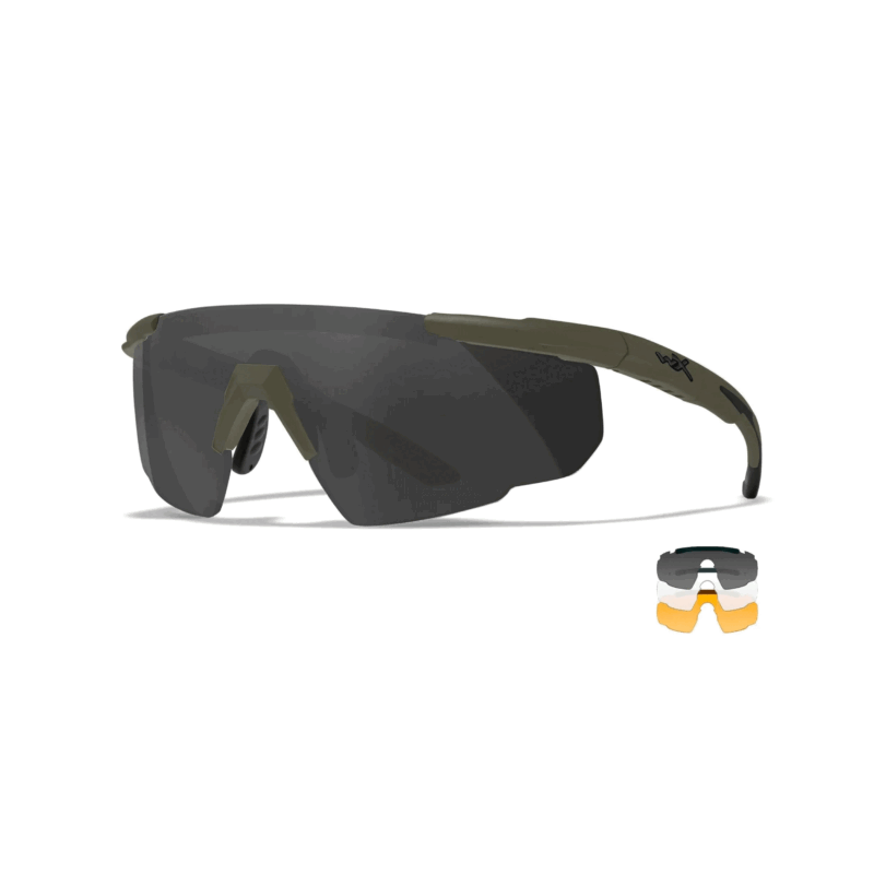 WILEY X - OCCHIALI SABER ADVANCED 3 LENSES OD GREEN FRAME GREY | CLEAR | LIGHT RUST LENS