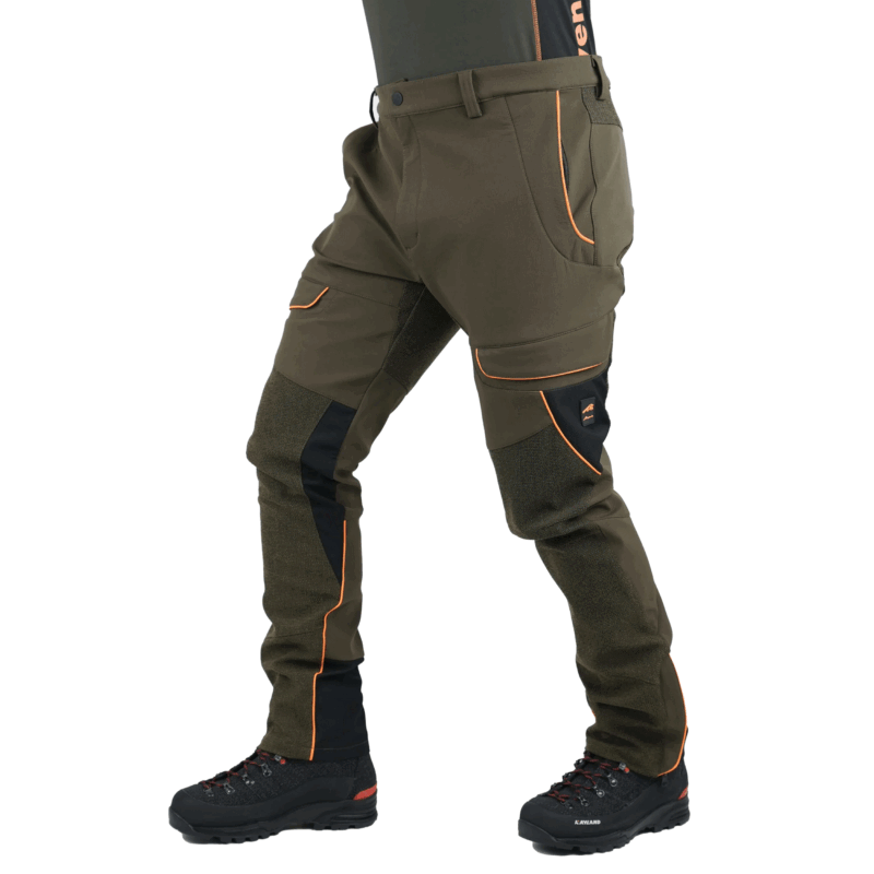 PANTALONE - MASSERIA - MICROFIBRA Olive / Orange Fluo - immagine 2