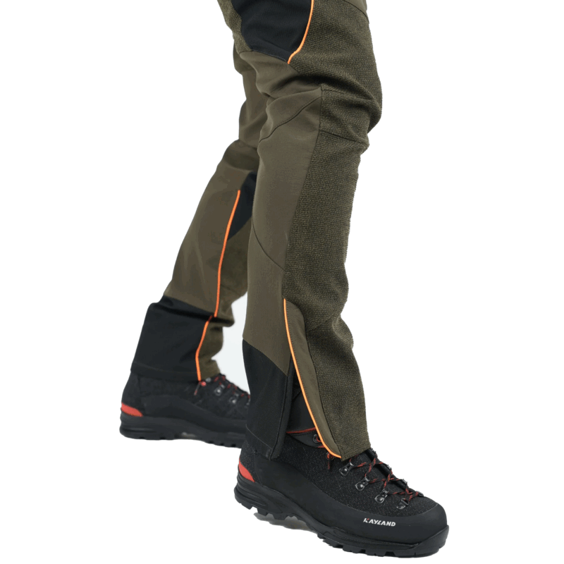 PANTALONE - MASSERIA - MICROFIBRA Olive / Orange Fluo - immagine 3