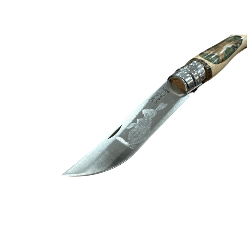 COLTELLO - OPINEL -  N.9 CARBONE REALIZZATO A MANO CON LEPRE - immagine 3