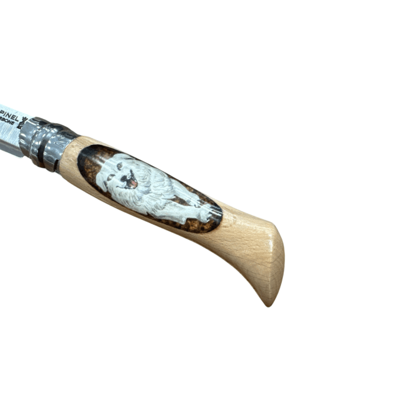 COLTELLO - OPINEL -  N.9 CARBONE REALIZZATO A MANO CON PASTORE ABRUZZESE - immagine 2