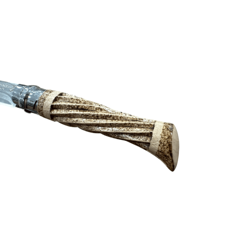 COLTELLO - OPINEL -  N.9 INOX SPIRALE + PIROGRAFIA REALIZZATO A MANO - immagine 3