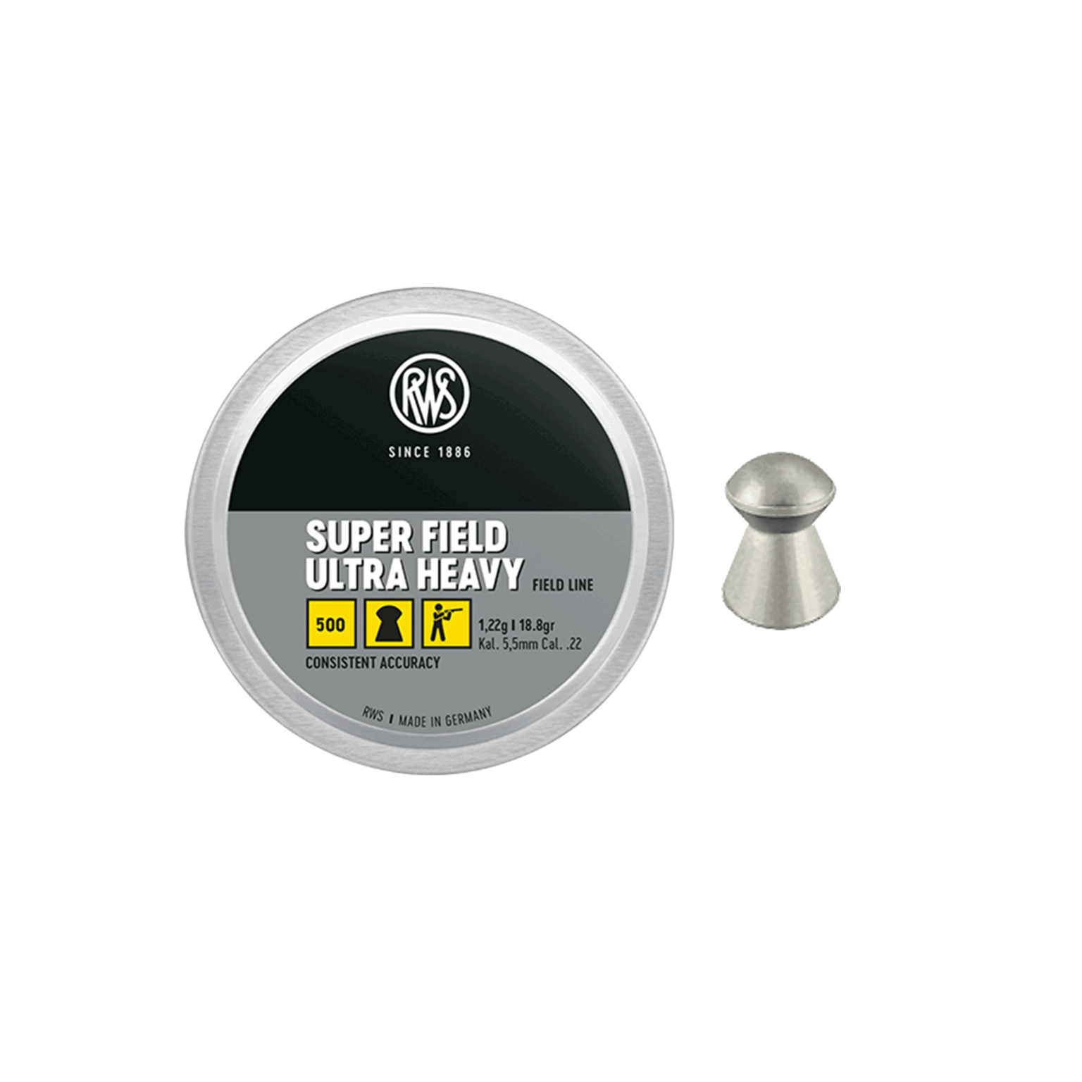 RWS – SUPER FIELD ULTRA HEAVY 1,22g | 18.8gr cal 5,5mm (.22) (500PZ ...