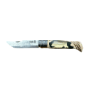 COLTELLO - OPINEL -  N.9 CARBONE REALIZZATO A MANO CON CINGHIALE + MIRINO + INTAGLIO