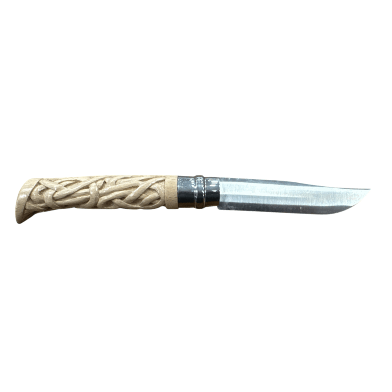COLTELLO - OPINEL -  N.10 INOX REALIZZATO A MANO | INTRECCIO + INCISIONE - immagine 2