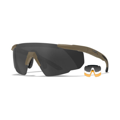 OCCHIALI - WILEY X - SABER ADVANCED 3 LENSES TAN FRAME (SMOKE GREY + CLEAR + LIGHT RUST)