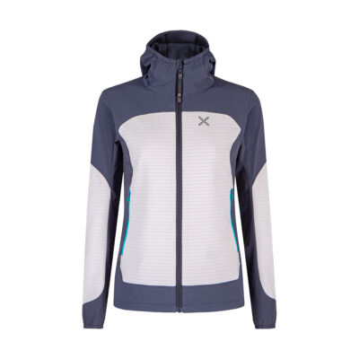 GIACCA - MONTURA -DONNA - SEED HOODED JACKET WOMAN ATHLETIC FIT Quiet Grey / Graphite Blue