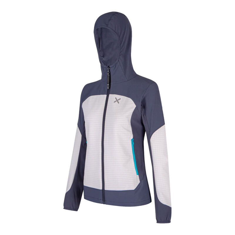 GIACCA - MONTURA -DONNA - SEED HOODED JACKET WOMAN ATHLETIC FIT Quiet Grey / Graphite Blue - immagine 3