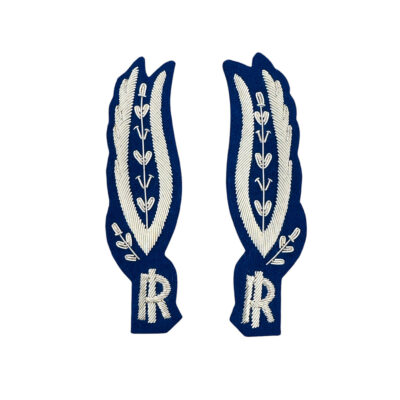 POLIZIA PENITENZIARIA - COPPIA ALAMARI RICAMATI GIUBBA FUNZIONARIO (RICAMATI IN CANOTTIGLIA)