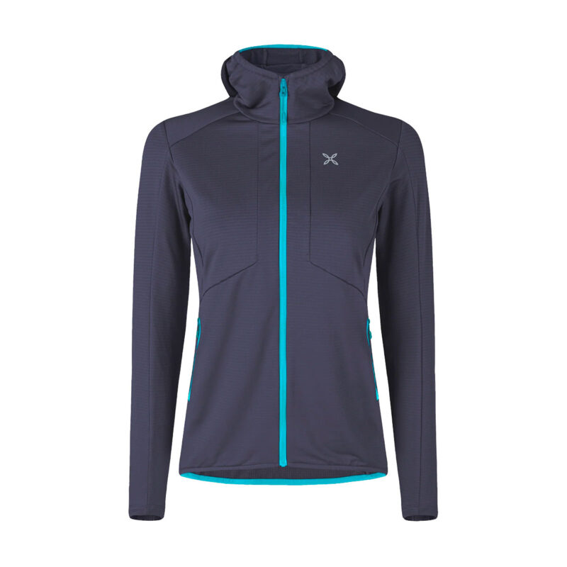 MAGLIA/PILE - DONNA - MONTURA - KRISTALL ATHLETIC FIT Graphite Blue / Turquoise
