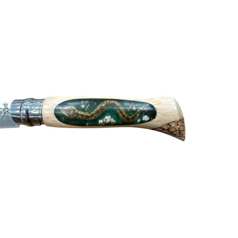 COLTELLO - OPINEL -  N.6 INOX REALIZZATO A MANO CON VIPERA - immagine 3