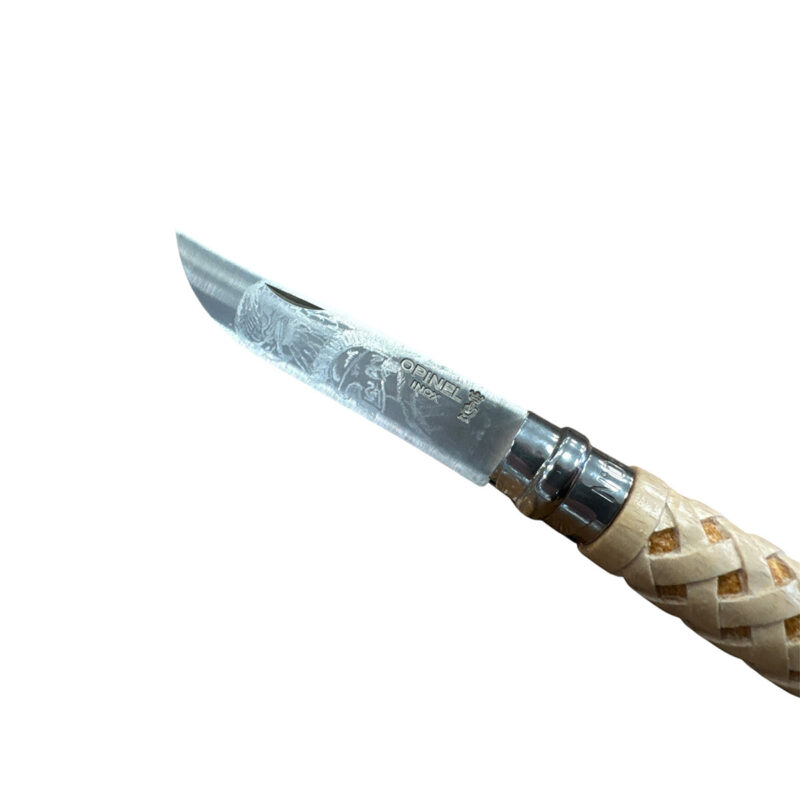 COLTELLO - OPINEL -  N.8 INOX REALIZZATO A MANO MAGLIA INTRECCIO ROMBI - immagine 2