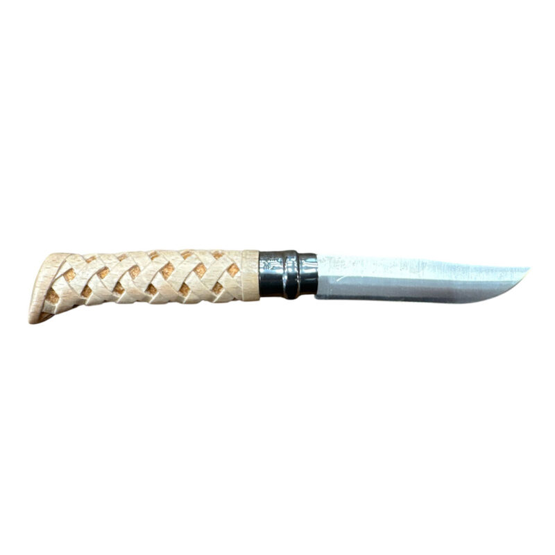 COLTELLO - OPINEL -  N.8 INOX REALIZZATO A MANO MAGLIA INTRECCIO ROMBI - immagine 4