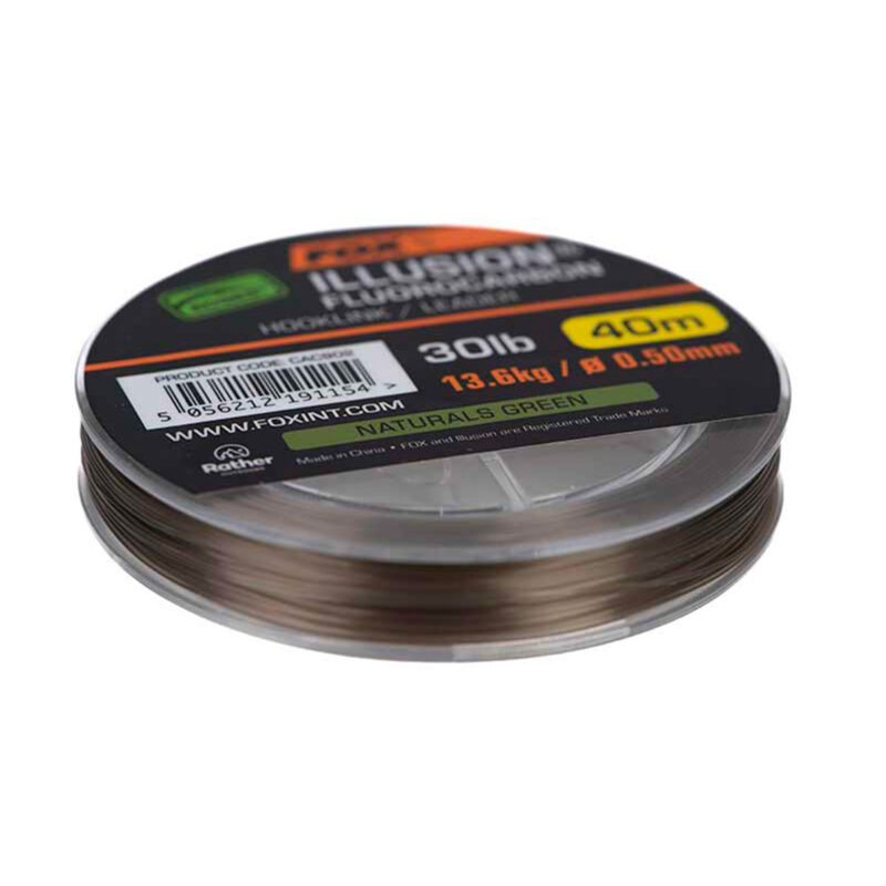 FOX - EDGES™ ILLUSION FLUOROCARBON HOOKLINK / LEADER 30lb | 40m | 13.6kg / ø0.50mm | NATURALS GREEN - immagine 2