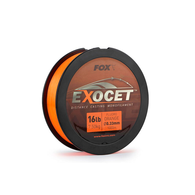 FOX - EXOCET DISTANCE CASTING MONOFILAMENT 16lb 7.50kg | Fluoro Orange ø0.33mm | 1000m