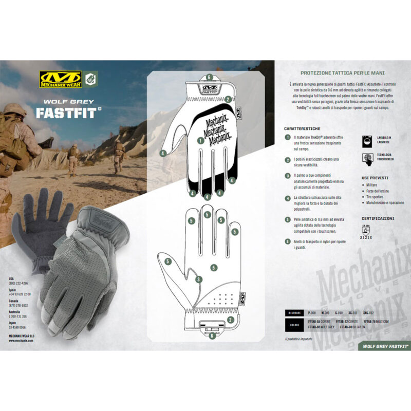 MECHANIX WEAR -FASTFIT® FLEXIBLE PROTECTION Wolf Grey - immagine 3