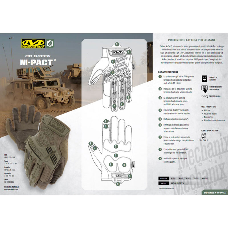 MECHANIX WEAR - M-PACT® IMPACT PROTECTION Olive Drab - immagine 3