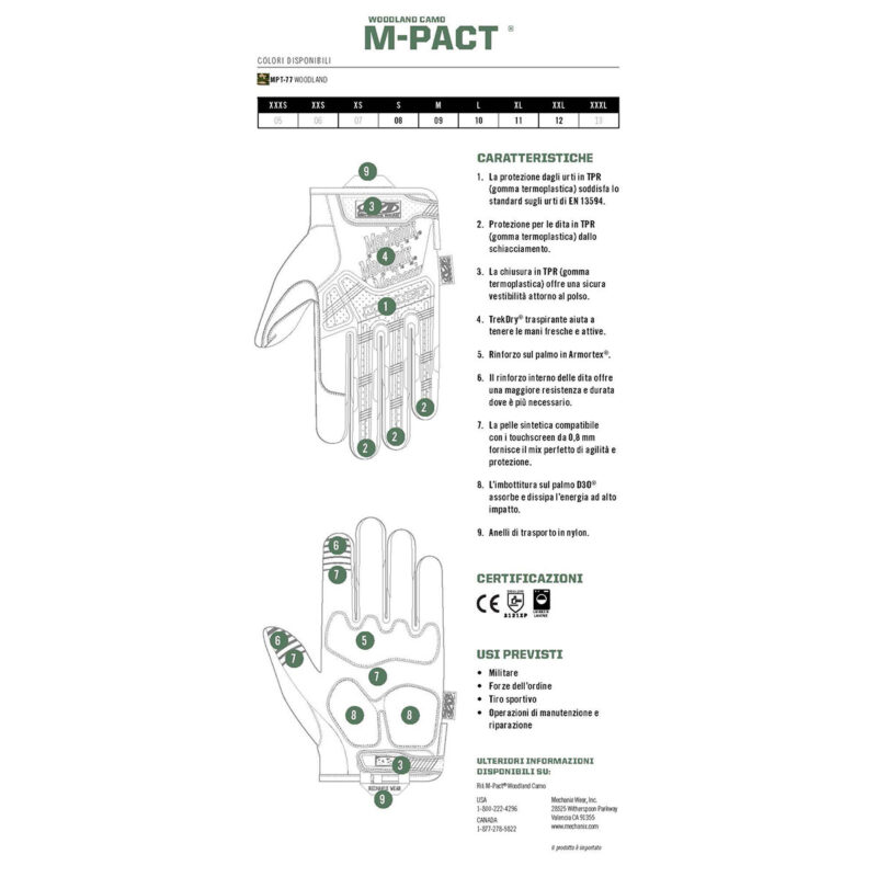 MECHANIX WEAR - M-PACT® IMPACT PROTECTION Woodland Camo - immagine 4