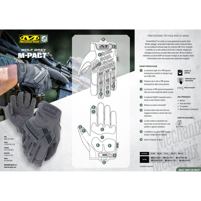 MECHANIX WEAR - M-PACT® IMPACT PROTECTION Wolf Grey - immagine 3