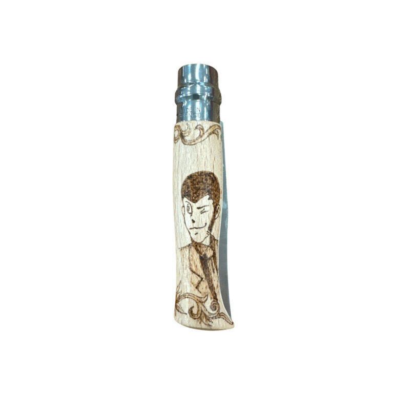 COLTELLO - OPINEL - N.9 INOX REALIZZATO A MANO CON LUPIN III - immagine 5