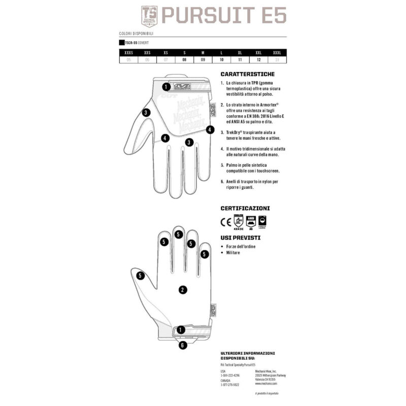 MECHANIX WEAR - PURSUIT D5 CUT RESISTANT Covert - immagine 4